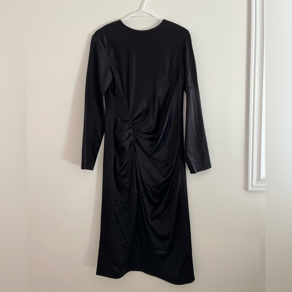 New Helmut Lang Silky Black Midi Dress | NWOT - Picture 2 of 5